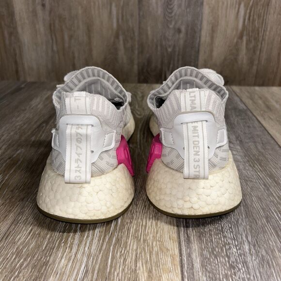 Adidas NMD R2 Primeknit BY9954 Women’s US Size 7.5 White Pink Sneaker Shoes - Picture 7 of 11